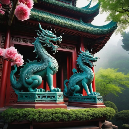 chinese temple,chinese dragon,green dragon,dragon bridge,chinese architecture,chinese art,japanese garden ornament,painted dragon,asian architecture,forbidden palace,summer palace,dragon boat,garden statues,chinese icons,chinese water dragon,dragon li,water palace,south korea,oriental,nanjing,Illustration,Abstract Fantasy,Abstract Fantasy 07