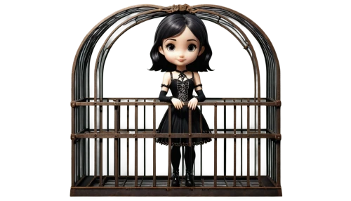 queen cage,cage bird,bird cage,marionette,vax figure,gothic dress,fool cage,cage,wrought iron,wooden doll,fairy tale character,birdcage,music box,gothic woman,baby gate,gothic style,puppet theatre,goth woman,cuckoo clock,harp of falcon eastern,Unique,3D,3D Character