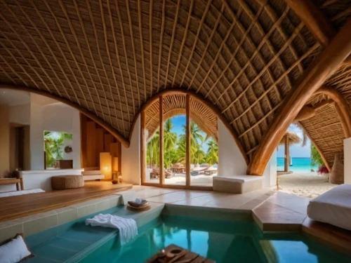 pool house,luxury bathroom,morocco,cabana,over water bungalows,holiday villa,vaulted ceiling,seychelles,maldives,riad,roof domes,tropical house,eco hotel,moorea,marrakesh,luxury hotel,over water bungalow,tahiti,luxury property,persian architecture