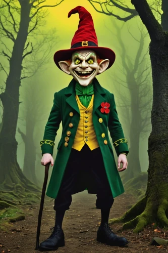 scandia gnome,horror clown,it,fairy tale character,scary clown,forest man,hatter,halloween vector character,geppetto,creepy clown,scandia gnomes,leprechaun,gnome,cheshire,wicked witch of the west,guy fawkes,wizard of oz,play escape game live and win,jester,ringmaster,Conceptual Art,Oil color,Oil Color 14