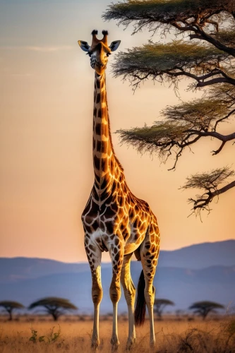 giraffidae,giraffe,two giraffes,giraffes,serengeti,etosha,tsavo,africa,long neck,savanna,giraffe head,east africa,kenya africa,samburu,giraffe plush toy,namibia,botswana,animal photography,longneck,african businessman,Illustration,Retro,Retro 06