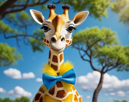 giraffe plush toy,giraffe,giraffidae,animals play dress-up,giraffes,two giraffes,whimsical animals,giraffe head,cute animal,anthropomorphized animals,cute animals,bazlama,cute cartoon character,long neck,circus animal,scarf animal,cute tie,3d model,cinema 4d,animal balloons,Photography,Fashion Photography,Fashion Photography 06