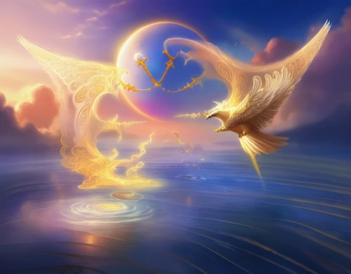 constellation swan,dove of peace,flame spirit,gryphon,charizard,fantasy picture,fantasia,world digital painting,pegasus,spirit ball,holy spirit,golden sun,fairies aloft,astral traveler,flying sparks,firespin,fantasy art,solomon's plume,fairy world,spark,Illustration,Realistic Fantasy,Realistic Fantasy 01