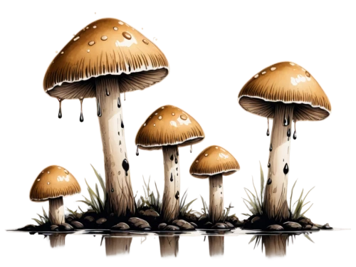 mushroom landscape,forest mushrooms,toadstools,edible mushrooms,umbrella mushrooms,mushroom island,mushrooms,brown mushrooms,agaricaceae,club mushroom,mushrooms brown mushrooms,cubensis,edible mushroom,mushroom type,mushrooming,crown caps,fungal science,coprinopsis picacea,fungi,forest mushroom,Illustration,Black and White,Black and White 34