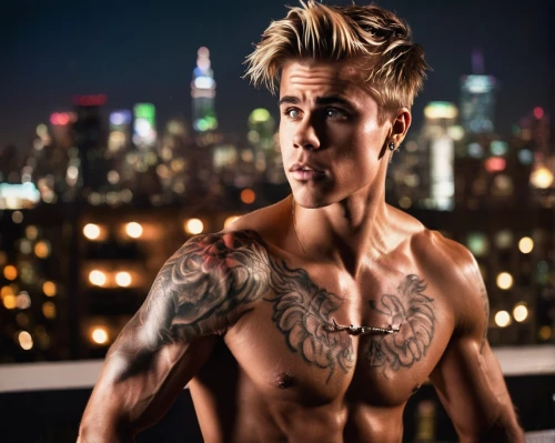 justin bieber,shirtless,lolly,muscles,greek god,with tattoo,believer,biceps,tattooed,heart attack,fitness model,quiff,tattoos,arms,male model,boy model,daddy,ed fu,babe,work of art,Illustration,Realistic Fantasy,Realistic Fantasy 37