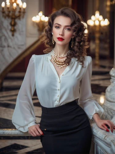 elegance,women fashion,elegant,pearl necklace,vintage fashion,bridal jewelry,blouse,femme fatale,menswear for women,vintage woman,iulia hasdeu castle,secretary,bussiness woman,women's clothing,vintage women,woman in menswear,women clothes,jewelry,vintage dress,bodice,Art,Classical Oil Painting,Classical Oil Painting 36