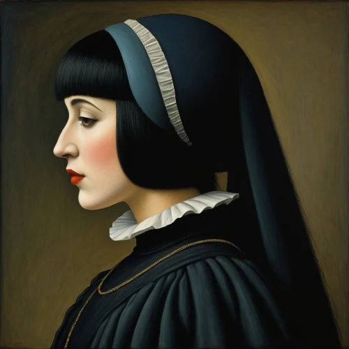 girl with a pearl earring,portrait of christi,gothic portrait,portrait of a girl,portrait of a woman,dita,the mona lisa,mona lisa,breton,art deco woman,vintage female portrait,woman portrait,cleopatra,the nun,italian painter,young woman,artist portrait,girl-in-pop-art,girl with bread-and-butter,painter doll,Art,Artistic Painting,Artistic Painting 02