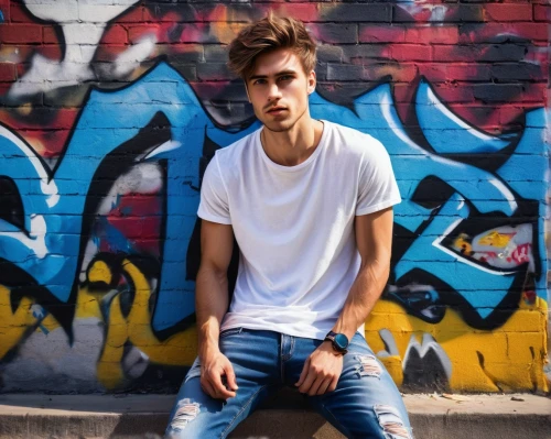 ripped jeans,jeans background,young model istanbul,skinny jeans,brick wall background,white shirt,denim background,male model,high jeans,white clothing,jeans,blue jeans,denim jeans,concrete background,brick background,red brick wall,on the street,photo session in torn clothes,austin stirling,bluejeans,Art,Classical Oil Painting,Classical Oil Painting 39