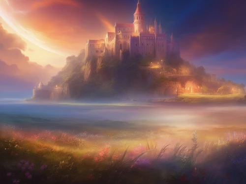 fantasy landscape,castle of the corvin,fairy tale castle,fantasy picture,fairytale castle,knight's castle,castle,castel,ruined castle,fantasy art,medieval castle,fantasy world,world digital painting,ghost castle,mont saint michel,gold castle,castle ruins,castles,haunted castle,templar castle,Illustration,Realistic Fantasy,Realistic Fantasy 01