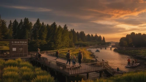 wooden bridge,mckenzie river,snake river lakes,vancouver island,river pines,salt meadow landscape,oregon,idaho,british columbia,lion river,scenic bridge,landscape photography,maligne river,hangman's bridge,river landscape,snake river,fairbanks,yellowstone national park,gooseberry falls,yellowstone,Photography,General,Natural