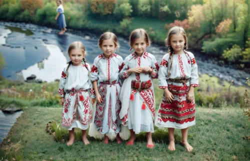 folk costumes,traditional costume,folk costume,russian folk style,nomadic children,russian traditions,tatarstan,children girls,germanic tribes,kyrgyz,indigenous culture,the night of kupala,little girls,happy children playing in the forest,little girls walking,color image,arrowroot family,photos of children,folklore,karelian hot pot,Photography,Documentary Photography,Documentary Photography 10