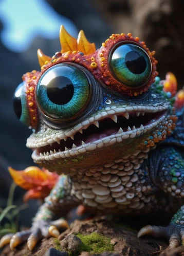 skylander giants,skylanders,malagasy taggecko,little crocodile,painted dragon,piranha,wonder gecko,cinema 4d,3d render,chondro,3d rendered,frog king,crocodile eye,beaked toad,garuda,landmannahellir,chinese water dragon,frog figure,kawaii frog,lizard,Photography,General,Realistic