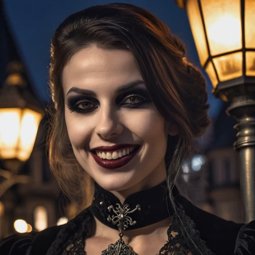 vampire woman,vampire lady,vampire,psychic vampire,vampires,gothic woman,gothic portrait,gothic fashion,dracula,killer smile,venetia,victorian lady,dark gothic mood,catrina calavera,gothic style,victorian style,dark portrait,victorian,catarina,vampira,Photography,General,Realistic