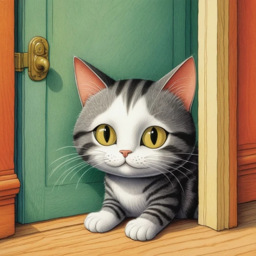 american shorthair,cat vector,home door,in the door,cartoon cat,domestic short-haired cat,door,cute cat,cat image,cat cartoon,doorbell,open door,cat portrait,european shorthair,british shorthair,cat,door lock,american bobtail,cute cartoon character,cute cartoon image,Illustration,Children,Children 03