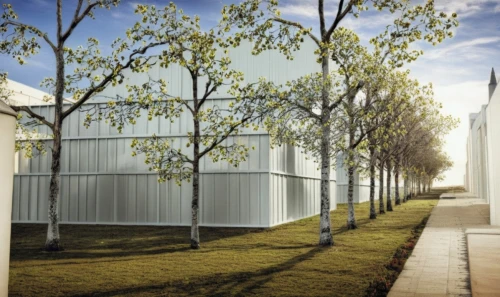 school design,prefabricated buildings,biotechnology research institute,archidaily,facade panels,new building,birch alley,metal cladding,ornamental dividers,plane trees,robinia,new housing development,garden buildings,sewage treatment plant,glass facade,data center,prison fence,eco-construction,compound wall,contract site