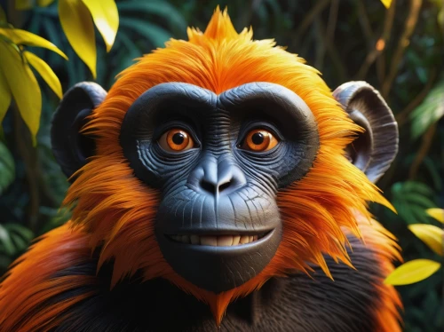 golden lion tamarin,langur,orangutan,orang utan,uakari,primate,tamarin,gibbon 5,gibbon,bonobo,gorilla,primates,chimpanzee,common chimpanzee,siamang,great apes,anthropomorphized animals,borneo,rwanda,palm oil,Illustration,Vector,Vector 12
