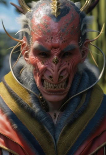 goki,samurai,samurai fighter,cosmetic,garuda,devil,kadala,konghou,orc,haegen,gyūdon,takuan,goblin,male character,lopushok,krampus,shaman,ganghwado,angry man,jester,Photography,General,Realistic