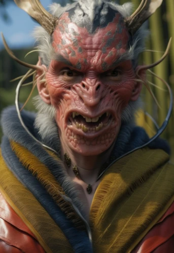 goki,lopushok,kadala,orc,samurai,krampus,male character,goblin,male elf,garuda,shaman,lokportrait,devil,cosmetic,haegen,imbabura,angry man,takuan,konghou,yaksik,Photography,General,Realistic