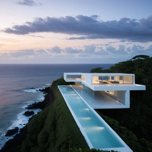 infinity swimming pool,modern architecture,dunes house,modern house,beach house,luxury property,cube house,ocean view,cubic house,beautiful home,uluwatu,futuristic architecture,tropical house,house by the water,beachhouse,luxury home,jewelry（architecture）,private house,frame house,roof landscape,Illustration,Vector,Vector 03