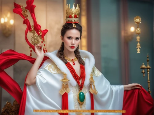 oriental princess,miss vietnam,priestess,asian costume,taiwanese opera,vestment,peking opera,miss circassian,queen of hearts,traditional costume,queen crown,turpan,imperial crown,shuanghuan noble,inner mongolian beauty,xizhi,orientalism,chinese art,ancient costume,high priest,Photography,General,Realistic