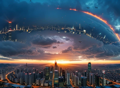 atmospheric phenomenon,meteorological phenomenon,futuristic landscape,photo manipulation,planet alien sky,360 ° panorama,digital compositing,sky space concept,wuhan''s virus,meteorology,photomanipulation,the end of the world,terraforming,epic sky,end of the world,world digital painting,fantasy picture,armageddon,photoshop manipulation,skycraper,Photography,General,Realistic