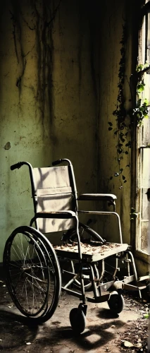 wheelchair,nursing home,hospital bed,motorized wheelchair,the physically disabled,luxury decay,wheelbarrow,derelict,wheelchair racing,disability,ailing,abandoned,dilapidated,abandoned places,old abandoned car,holy spirit hospital,abandonded,wheelchair sports,retirement home,abandoned car,Illustration,Realistic Fantasy,Realistic Fantasy 10