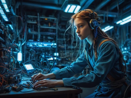 women in technology,switchboard operator,telephone operator,girl at the computer,telecommunications engineering,female worker,electrical engineer,noise and vibration engineer,hardware programmer,electronic engineering,electrical engineering,crypto mining,technician,wage operating,electrical contractor,engineer,circuitry,computer science,in a working environment,bitcoin mining,Illustration,Realistic Fantasy,Realistic Fantasy 04