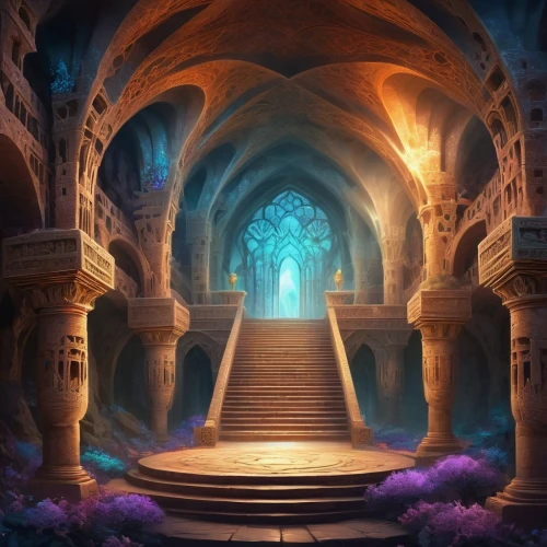 hall of the fallen,fantasy landscape,fantasy picture,fantasy art,dungeons,threshold,the threshold of the house,castle of the corvin,3d fantasy,backgrounds,arcanum,the mystical path,mausoleum ruins,games of light,sanctuary,crypt,archway,the ruins of the,heroic fantasy,place of pilgrimage,Illustration,Realistic Fantasy,Realistic Fantasy 01