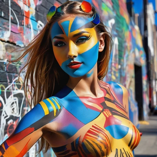 bodypaint,neon body painting,bodypainting,body painting,body art,face paint,street artist,graffiti,street artists,painted lady,harlequin,face painting,pop art girl,mystique,art model,graffiti art,painted,neon makeup,avatar,colorful,Conceptual Art,Daily,Daily 21