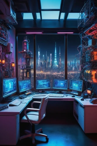computer room,sci fi surgery room,ufo interior,cyberpunk,the server room,modern office,futuristic landscape,scifi,futuristic,sci - fi,sci-fi,retro diner,working space,game room,computer workstation,offices,study room,space port,research station,computer desk,Art,Artistic Painting,Artistic Painting 38