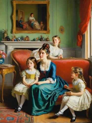 emile vernon,children studying,mother with children,parents with children,the little girl's room,mulberry family,the mother and children,bougereau,children's interior,partiture,mother and children,parents and children,children girls,the victorian era,vintage children,children's room,doll's house,children,asher durand,child portrait,Art,Classical Oil Painting,Classical Oil Painting 08