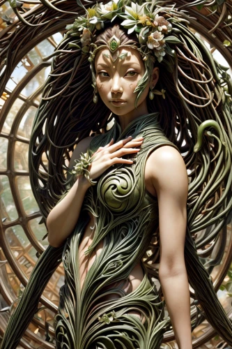 dryad,laurel wreath,mother earth statue,medusa,mother earth,anahata,warrior woman,the enchantress,medusa gorgon,goddess of justice,fantasy woman,fae,faery,gorgon,faerie,mother nature,hula,png sculpture,artemisia,tiger lily
