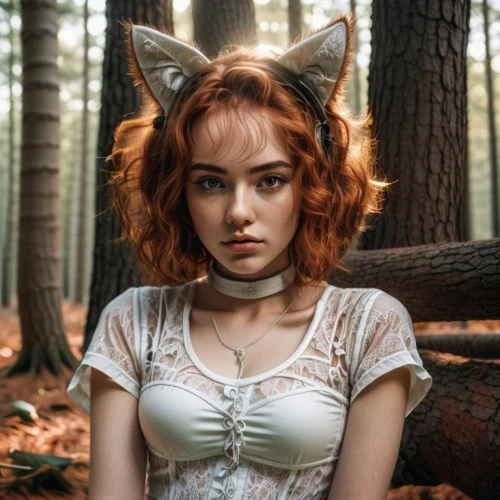 cat ears,cute fox,fox,little fox,devil,in the forest,fawn,adorable fox,child fox,feline look,a fox,forest animal,kat,feline,calico cat,cub,fae,lynx,ginger cat,cat head