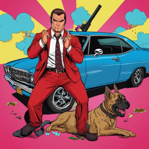 lupin,modern pop art,top dog,popart,cover,cool pop art,gangstar,cd cover,dealer,transporter,hound dogs,red dog,matador,falcon,smoking man,bloodhound,spy visual,bobby-car,mafia,car hop,Illustration,Vector,Vector 19