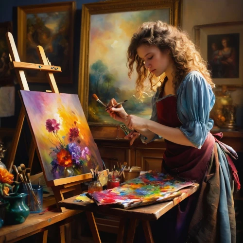 italian painter,painting technique,flower painting,artist,meticulous painting,artist portrait,painter,woman playing,art painting,girl in flowers,oil painting,artist color,artists,la violetta,painting,fineart,fantasy art,splendor of flowers,fiori,art academy,Illustration,Realistic Fantasy,Realistic Fantasy 37