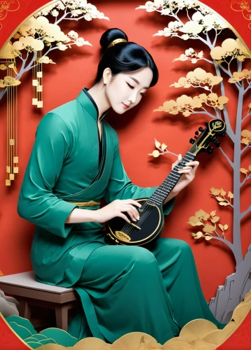 traditional chinese musical instruments,chinese art,oriental painting,shamisen,traditional korean musical instruments,traditional japanese musical instruments,yi sun sin,erhu,japanese art,oriental princess,stringed instrument,woman playing,siu mei,oriental girl,chinese style,cool woodblock images,tai qi,wuchang,geisha girl,woman playing violin,Unique,Paper Cuts,Paper Cuts 05