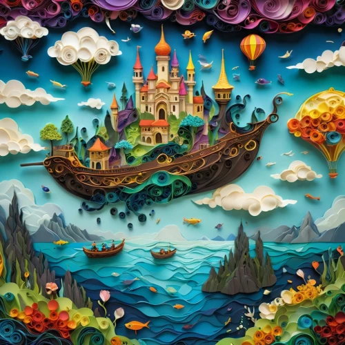 shanghai disney,sea fantasy,fairy tale castle,3d fantasy,fantasy world,tokyo disneyland,fairy world,disney castle,fantasy city,fairytale castle,disneyland park,fairy village,tokyo disneysea,fairy tale,sleeping beauty castle,wonderland,fantasia,fairy tale icons,rainbow world map,fairy tale character,Illustration,American Style,American Style 01