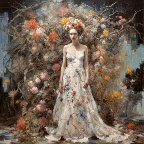 girl in flowers,girl in a wreath,girl with tree,girl in the garden,wreath of flowers,kahila garland-lily,blossoming apple tree,flora,linden blossom,magnolia,peach tree,orange blossom,with a bouquet of flowers,secret garden of venus,flower girl,flower fairy,fairy queen,floral composition,fiori,mystical portrait of a girl