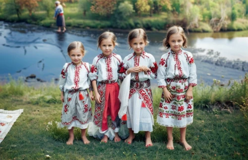 folk costumes,traditional costume,folk costume,russian folk style,vintage children,russian traditions,children girls,little girls,nomadic children,photos of children,color image,pictures of the children,russian holiday,russian dolls,karelian hot pot,russian culture,1967,ukraine,happy children playing in the forest,lubitel 2,Photography,Documentary Photography,Documentary Photography 10