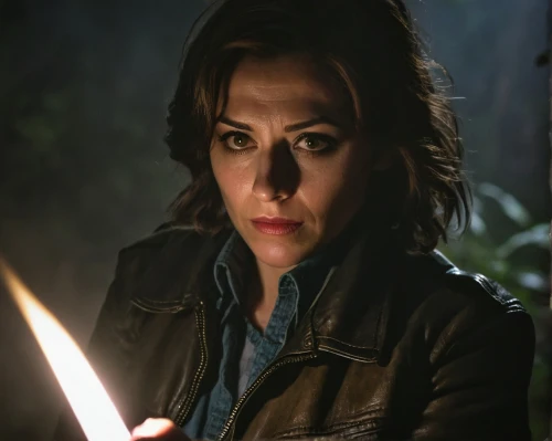 leather jacket,scene lighting,best arrow,arrow set,nora,arrow,female doctor,lori,awesome arrow,piper,dagger,visual effect lighting,killer,smouldering torches,laurel,a flashlight,jena,evil woman,television character,catarina,Art,Classical Oil Painting,Classical Oil Painting 26