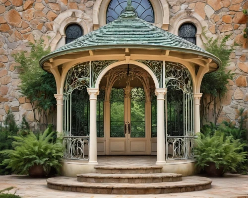 pergola,gazebo,pop up gazebo,conservatory,semi circle arch,orangery,garden elevation,patio,three centered arch,art nouveau design,round arch,rotunda,art nouveau,ornamental dividers,decorative fountains,outdoor structure,spa water fountain,forest chapel,art nouveau frame,maximilian fountain,Illustration,Black and White,Black and White 32