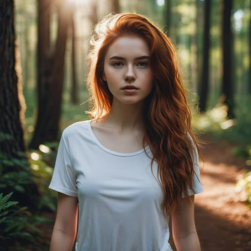 girl in t-shirt,young woman,redheads,mystical portrait of a girl,in the forest,red-haired,redhair,portrait of a girl,girl in a long dress,girl portrait,portrait photography,female model,greta oto,girl in a long,red head,girl with tree,eufiliya,beautiful young woman,redheaded,forest background,Photography,Documentary Photography,Documentary Photography 08