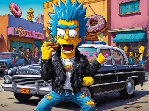 bart,homer simpsons,homer,punk,carbossiterapia,bobby-car,phone icon,mohawk,tangelo,punk design,rock 'n' roll,pompadour,rock'n roll,simson,hd wallpaper,rock'n roll mobile,bart owl,joey,2d,fry,Art,Artistic Painting,Artistic Painting 26