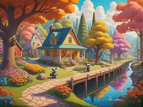 autumn landscape,fall landscape,autumn idyll,autumn background,home landscape,autumn theme,children's background,autumn day,autumn scenery,cottage,summer cottage,one autumn afternoon,fairy village,aurora village,autumn camper,house in the forest,idyllic,the autumn,witch's house,fall animals,Conceptual Art,Daily,Daily 25