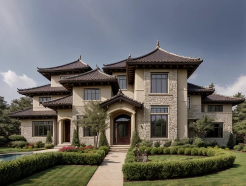 chinese architecture,asian architecture,feng shui golf course,chinese style,suzhou,luxury home,roof tile,bendemeer estates,architectural style,luxury real estate,beautiful home,stone palace,feng shui,roof tiles,luxury property,large home,traditional chinese,chinese temple,stone lotus,two story house