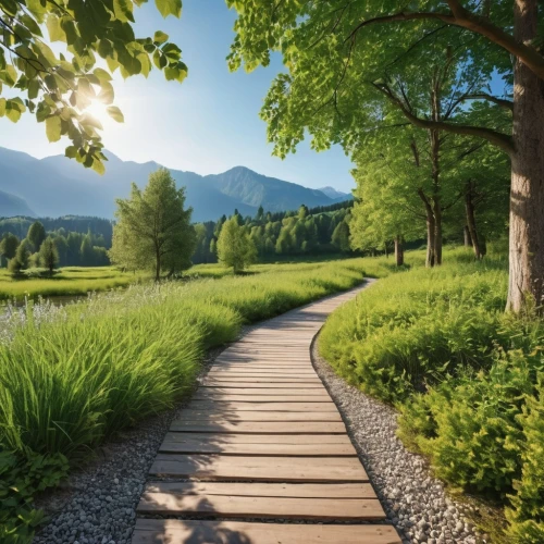 wooden path,aaa,pathway,tree lined path,hiking path,the mystical path,forest path,wooden track,the path,meadow landscape,the way of nature,walkway,landscape background,aa,wooden bridge,path,background view nature,walk in a park,nature landscape,green landscape,Photography,General,Realistic