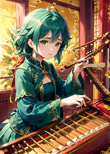 pianist,iris on piano,piano,harp player,harpsichord,string instrument,bamboo flute,harpist,xylophone,piano player,piano lesson,pianet,plucked string instrument,playing the violin,play piano,angel playing the harp,concerto for piano,cimbalom,marimba,stringed instrument,Anime,Anime,Realistic