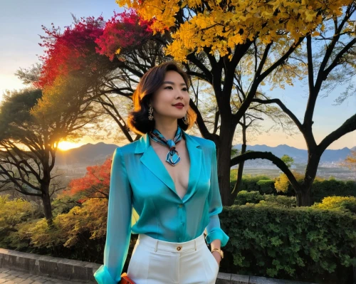 bolero jacket,flowered tie,hanbok,autumn color,korean,seo,colorful,vietnamese,solar,teal blue asia,vietnamese woman,phuquy,ao dai,korea,turquoise,color turquoise,japanese woman,splendor,elegant,pantsuit,Unique,Paper Cuts,Paper Cuts 08