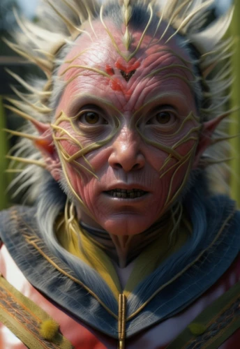 tribal chief,shaman,alien warrior,female warrior,garuda,male elf,avatar,warrior woman,goki,kadala,lokportrait,natural cosmetic,cosmetic,wind warrior,amerindien,red chief,patung garuda,inca face,sadu,paysandisia archon,Photography,General,Realistic