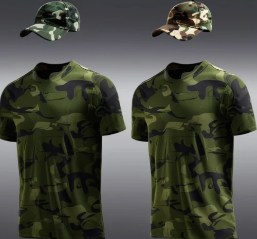 military camouflage,camo,military uniform,military,military rank,apparel,isolated t-shirt,shirts,crown caps,fir tops,high-visibility clothing,premium shirt,uniforms,t-shirts,men's hats,clothing,a uniform,t-shirt printing,marine expeditionary unit,3d mockup,Photography,General,Realistic